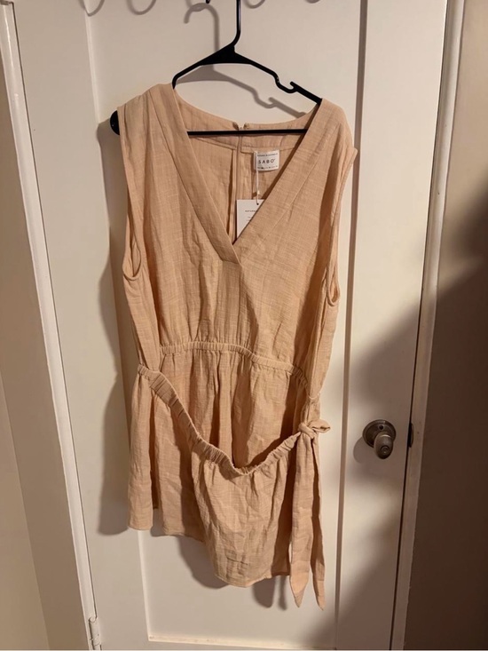 Sabo Skirt Pants - Linen-Blend Sleeveless Wrap Dress in Blush